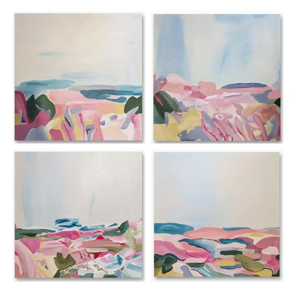Aurora Garden – the four panels, acrylic on canvas