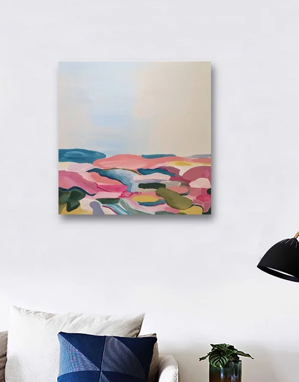 Aurora Garden – one panel in a room, acrylic on canvas