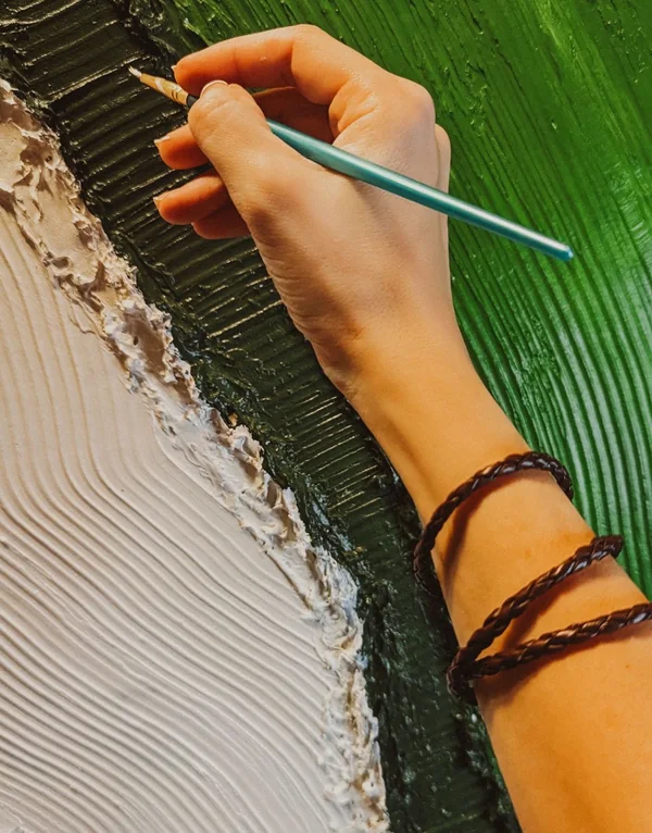 Emerald River – in progress, acrylic on canvas